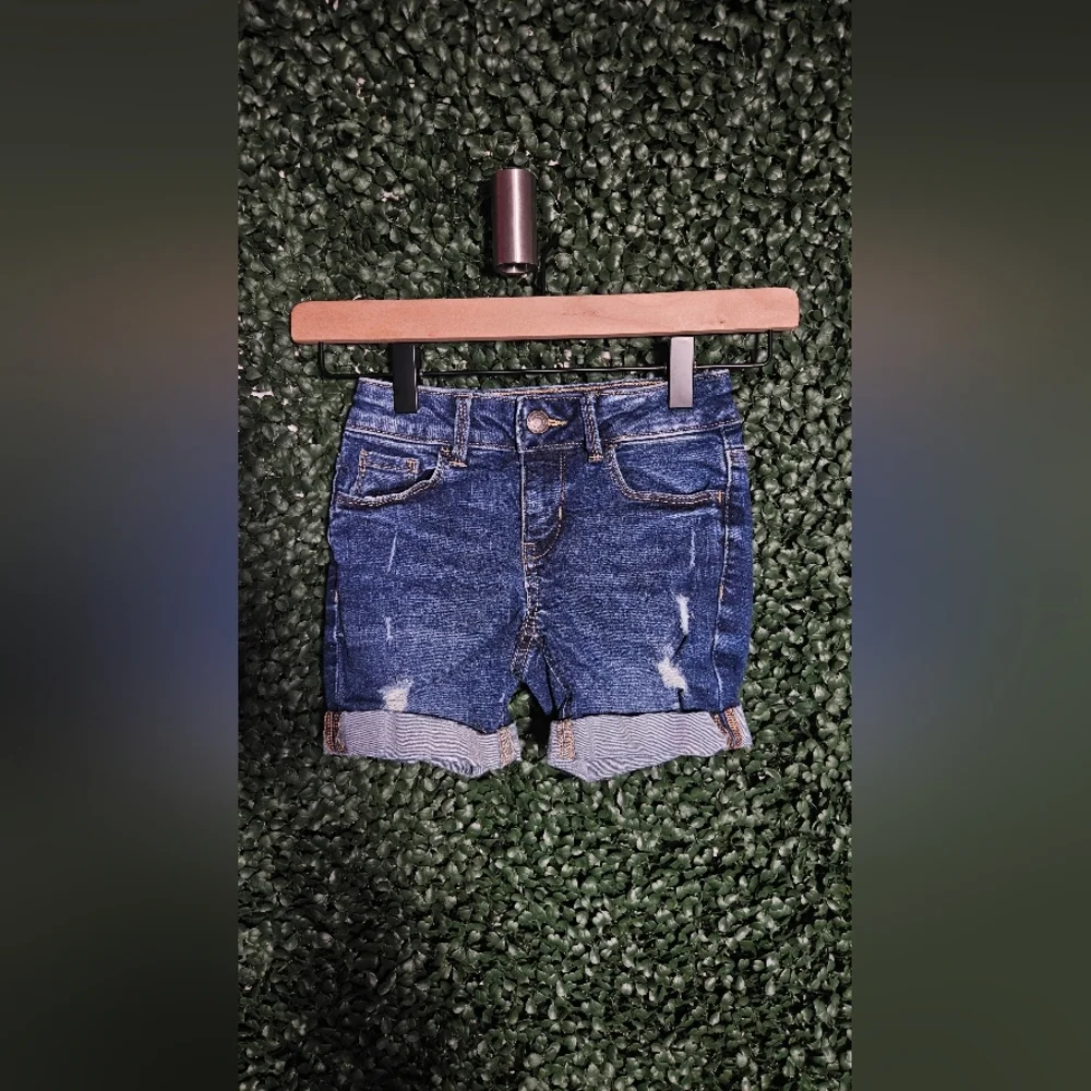 2 Piece Set Kids Denim Blue Shorts With White Tank Top